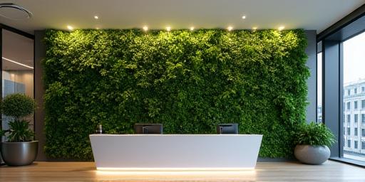 An expansive living green wall in a CBD office lobby