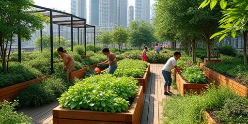A vibrant urban community farming space on Orchard Road